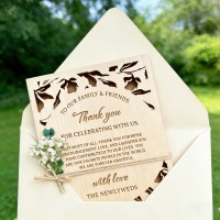 Invitations et cartes de remerciement en bois gravées au laser, style rustique personnalisé, parfaites pour les mariages, les fêtes, les baby showers et les événements festifs