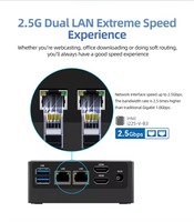 Mini PC de Escritorio Alder Lake N95, 1*DDR4-3200Mhz, 4K 60Hz, RJ45*2, 2*USB 3.0, 2*USB 2.0, 2 en 1, Salida de Auriculares de 3.5mm