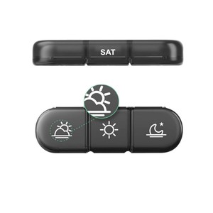 Scatola di medicina di stoccaggio 21 scomparti in plastica portatile <span class=keywords><strong>Total</strong></span> Black adatto per Organizer di pillole settimanali 3 volte al giorno - Product Image 4