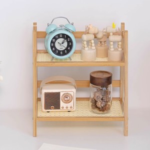 A corner of the table ~ solid wood tabletop storage rack with multiple layers of cup holders, <b>teacup</b> holders, and living room - Product Image 1