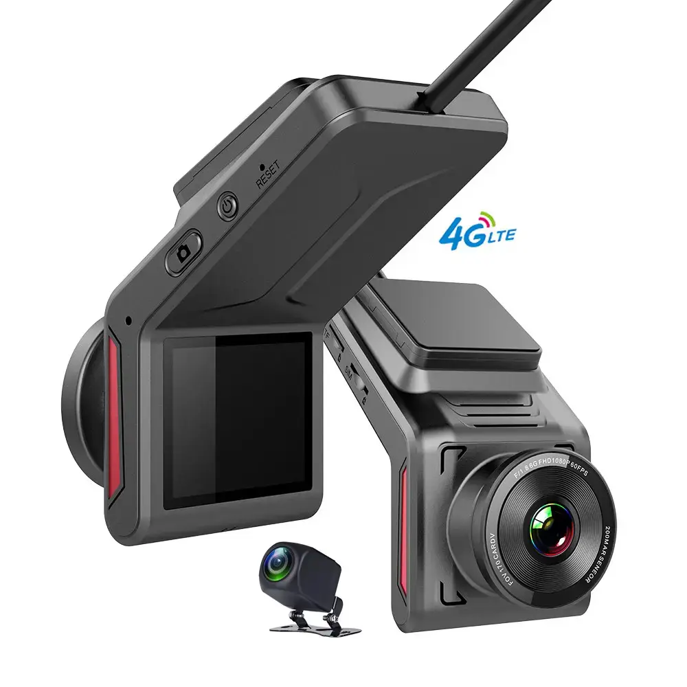 Dashcam gizli Dvr 2 inç çift Lens Cam dahili GPS uzaktan kumanda Video kayıt çizgi kam 4G Mini DVR araç araç içi kamera
