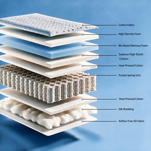 Matelas orthopédique à ressorts ensachés, soutien ferme, système de ressorts indépendants 5 zones, tissu tricoté respirant pour chambre à coucher - Product Image 4