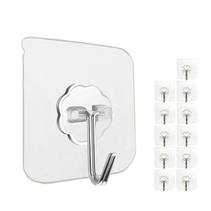 Wall Mounted Self Adhesive Transparent Sticky <b>Hooks</b> Living Room Kitchen <b>Bathroom</b> Wardrobe-Multifunction Storage Organizer Tools - Product Image 1