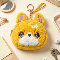 Porte-monnaie en peluche personnalisé, porte-monnaie zippé mignon, mini sac à breloque en peluche douce et moelleuse, cadeau souvenir OEM ODM