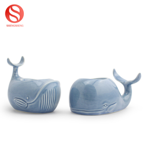 Nouveau design personnalisé en céramique cétacés bleu océan petite baleine bougeoir ensemble - Product Image 4