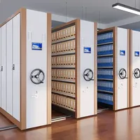 Estanterías Metálicas Móviles de Alta Densidad Modernas para Almacenamiento de Archivos Comerciales, Sistema de Estanterías Compactas con Ruedas