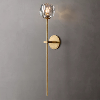RHOEM Applique Murale en Verre Transparent Grand Modèle Boule de Cristal K9, Lampe Murale de Chevet, Lampe de Chambre, Décoration Intérieure de Luxe