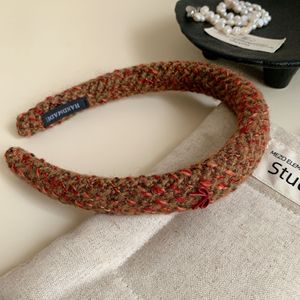 Diadema Ancha de Lana Tejida Coreana con Diseño Geométrico, Estilo Europeo y Americano, Accesorio de Moda para el Cabello de Mujer, Otoño-Invierno - Product Image 4