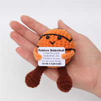 Mini ballon de football ou de basket en crochet, motif animal mignon et amusant, avec cartes de support, design Art Déco, cadeau d'anniversaire pour la décoration intérieure