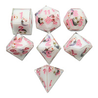 Combinaison de course à Angle droit de résine de dés polyédriques de Cube multi-faces direct d'usine pour les jeux de Table d'impression multicolores irréguliers
