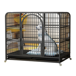 Dog Metal <strong>Cage</strong> Big <strong>Cages</strong> Iron Outdoor on Wheels Pink Dog <strong>Cage</strong> for Large Pets Easy to Install - Product Image 1