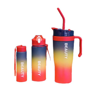 3 trong 1 <span class=keywords><strong>Gradient</strong></span> màu Frosted rơm kép uống nhựa công suất lớn xe 3 cái xử lý Cooler cup chai nước cho thể thao - Product Image 4