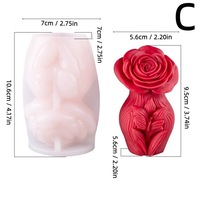 Romantische Rosenstrauß-förmige Aromatherapie-Kerzenform aus Silikon DIY Valentinstag Dekorative Handwerkskunst Einzeln Verpackt