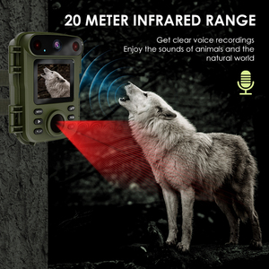Caméra de chasse en plein air <span class=keywords><strong>Hdking</strong></span> Wildlife 20MP 1080p avec capteur CMOS, enregistrement vidéo grand angle 60°, vision nocturne, étanche IP66 - Product Image 4