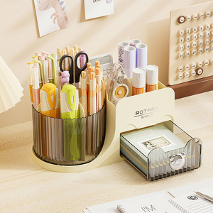 שולחן עבודה מסתובב איפור מברשת אחסון צילינדר משרד עבודה אחסון שולחן עבודה מתלה קוסמטיקה מארגן עפרון - Product Image 1