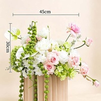 Susunan Bunga Bola Buatan dari Bunga Mawar Putih Pink, Calla Lily, dan Bunga Sutra untuk Pernikahan, Pesta, Acara, dan Panggung