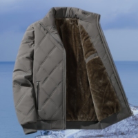 Vestes d'hiver pour hommes en gros, vestes de travail sportives pour hommes, col montant, grande taille, en velours à carreaux, chaudes, coupe-vent, softshell
