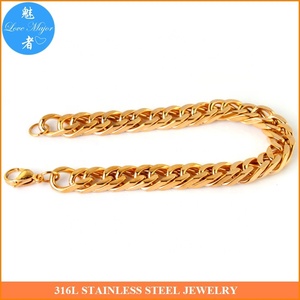 Bracelet Cubain pour <span class=keywords><strong>Homme</strong></span> 10MM Chaîne de Poignet Classique en Acier Inoxydable Couleur <span class=keywords><strong>Or</strong></span> - Product Image 3