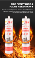 Joint de tuyauterie industriel LINGTAI L119, mastic silicone ignifuge FV-0, qualité zéro feu, colle d'étanchéité résistante aux hautes températures