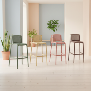 เก้าอี้บาร์พลาสติกแบบซ้อนได้ สไตล์นอร์ดิกมินิมอลทันสมัย สำหรับใช้งานกลางแจ้ง ทนทานต่อน้ำ เป็นมิตรกับสิ่งแวดล้อม เหมาะสำหรับเฟอร์นิเจอร์เชิงพาณิชย์ - Product Image 6