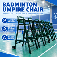 Chaise d'arbitre portable en alliage d'aluminium pour terrain de badminton, utilisable en extérieur et en intérieur, pour les compétitions de badminton