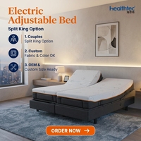 Cadre de lit intelligent électrique réglable pour lit king size divisé, avec massage vibrant, lit médical hospitalier réglable