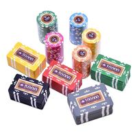 YH 760 pièces/ensemble forme carrée ABS dés jetons Casino Poker jetons ensemble avec boîtier en métal