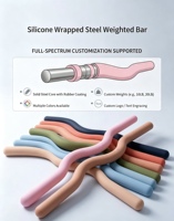 Barres d'haltères lestées de 15 lb, longueur 980 cm, application universelle, fitness à domicile, barres en acier recouvertes de silicone écologiques, unisexe
