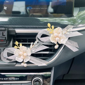 Diffuseur de parfum pour grille d'aération de voiture D-6552 avec design nœud et perle de déesse, parfum longue durée pour aérateurs de voiture - Product Image 3