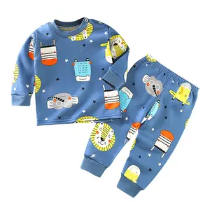 Wholesale children's thermal underwear set with plush and thickened baby thermal clothing for boys and girls