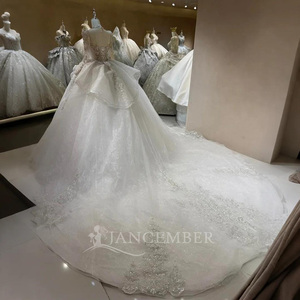 Vestido de Novia Jancember DW0154, Estilo Princesa, Cuello Alto, Lentejuelas, Corte Imperio, para Fiesta Formal o Boda - Product Image 3