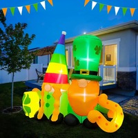 Vente flash : Chapeau gonflable arc-en-ciel pour la Saint-Patrick, trèfle à quatre feuilles lumineux, décorations gonflables personnalisables