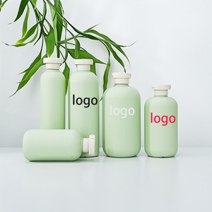 Botella Redonda de Plástico PP Verde de 250ml 500ml con Tapa de Rosca y Bomba, Impresión Serigráfica, Envase para Gel de Ducha, Acondicionador para el Cabello, Champú - Product Image 4