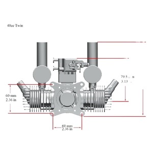 RCGF STINGER 40CC TWIN 2 Cycle Piston Type Gasoline Engine Support 1908 1910 2008 2010 for FPV RC UAV <b>Airplane</b> Fixed-Wing - Product Image 4
