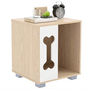 Nichoir en bois pour petits chiens, cage à <span class=keywords><strong>chien</strong></span> d'intérieur, <span class=keywords><strong>table</strong></span> de chevet et <span class=keywords><strong>table</strong></span> d'appoint avec plateau spacieux, mobilier en bois pour animaux de compagnie - Product Image 1