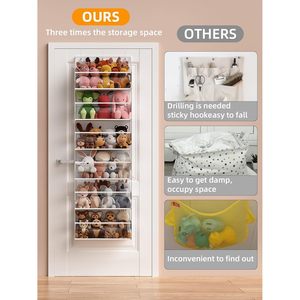 Over The Door Stuffed Animal <b>Storage</b> 6 Tier Hanging Organizer Clear Plastic Toy Plush <b>Storage</b> For Behind Door Wall Mount - Product Image 3
