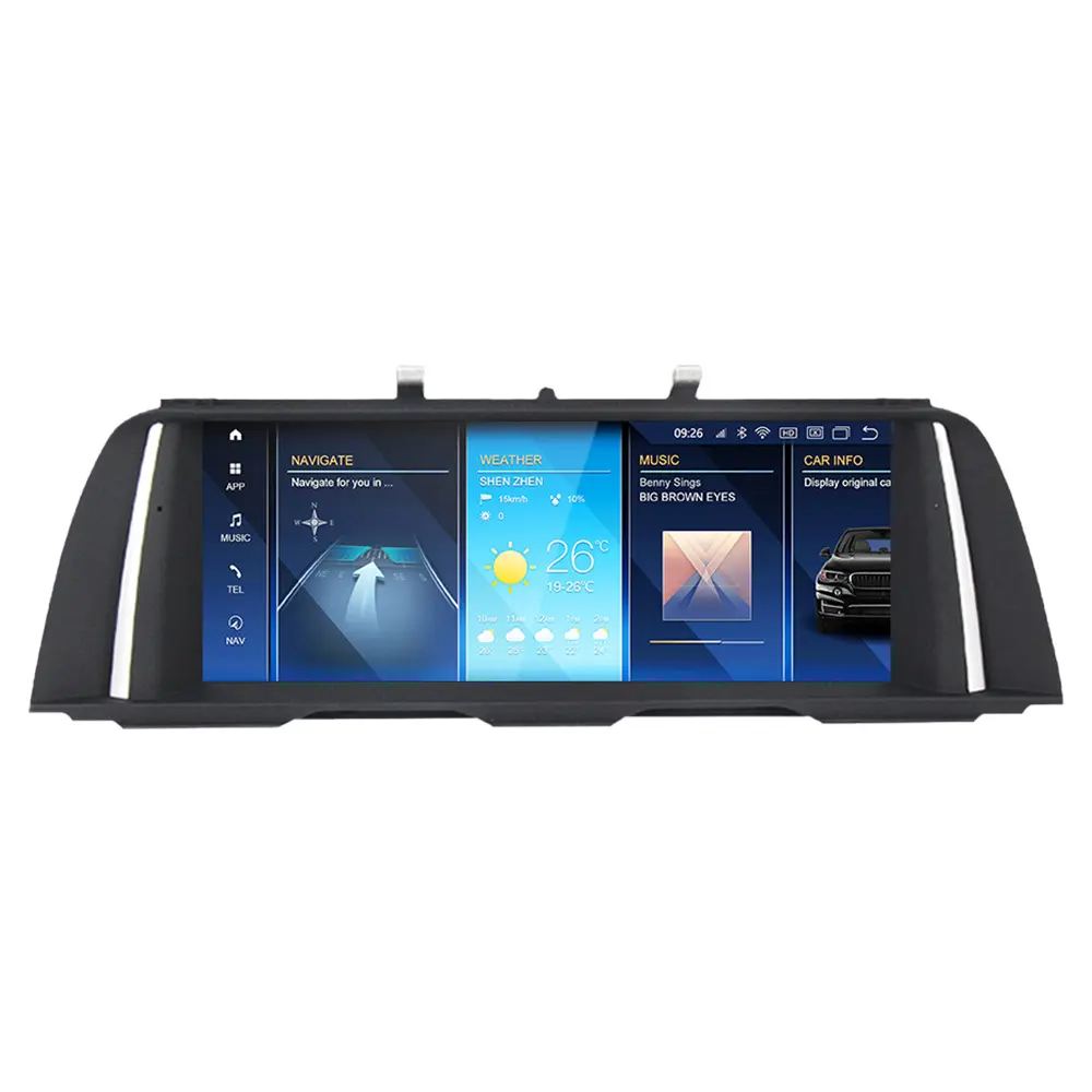 Sistema Android Navifly 8 + 256GB Control de voz pantallas de visualización de coche para BMW 5 Series F10 CIC NBT System Android Monitor GPS para coche