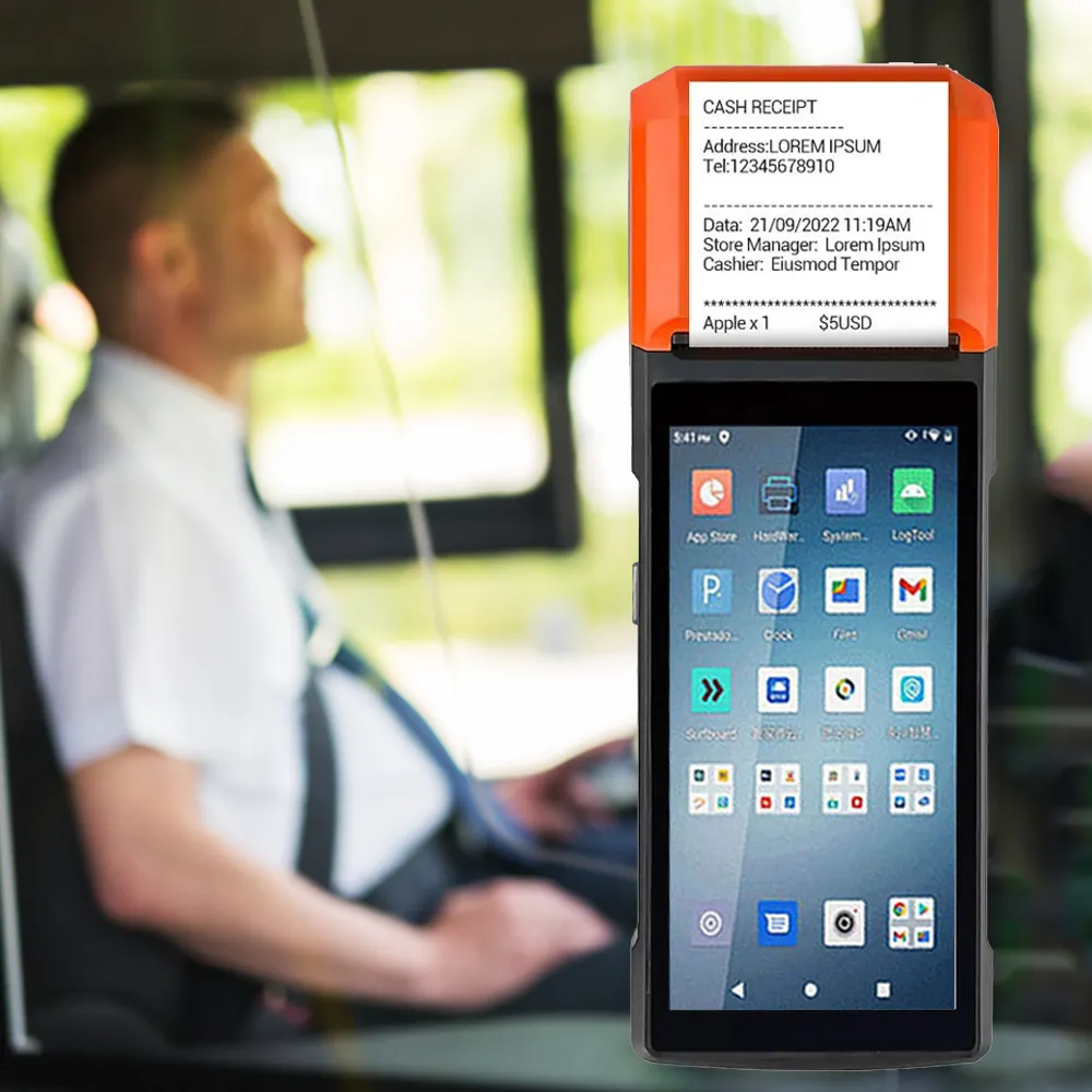 Máquina de venda de bilhetes para ônibus R330 Pro, dispositivos de validação de terminais de estação POS móvel NFC 4G WIFI