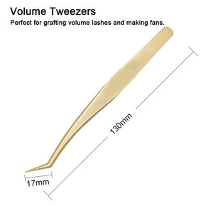 Pinzas para Extensiones de Pestañas de Acero Inoxidable, Pinzas para Pestañas y Cejas con Punta Curva y Recta, Material Metálico - Product Image 5