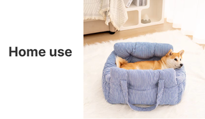 Asiento elevador de perro suave de felpa respetuoso con el medio ambiente con correas patrón sólido para perros pequeños medianos grandes cama de transporte de mascotas con cinturón de seguridad - Product Image 6