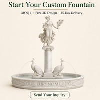 Fontaine en marbre Lishi, statue de la déesse Eurynome, lyre, plume, OEM ODM, élément aquatique, devis personnalisé, conception 3D pour hôtel, villa