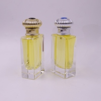 Flacon de parfum 50 ml, flacon pulvérisateur en verre poli à la main, flacon de parfum rectangulaire vide, embout à sertir, personnalisation homme femme unisexe
