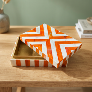 Premium Quality Durable Custom Sizes Geometric Shape Storage Boxes Handcrafted Bone Resin Inlays Polished Animal Jewelry - Product Image 1