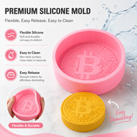 AKOKO Moule en silicone de 7 pouces pour gâteau mousse géant, motif pièce de monnaie, forme cylindrique, pour desserts et pâtisseries, idéal anniversaires et fêtes