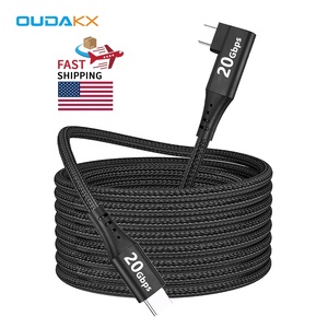 Fast Shipping Right Angle <strong>USB</strong> 3.2 Gen2 <strong>Cable</strong> PD240W 100W 20Gbps Data Transfer Nylon Braided 5A Super Charging For Laptop VR Game - Product Image 1