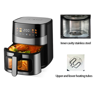 Продажа в Китае, нержавеющая сталь, коммерческая стеклянная электрическая цифровая промышленная небольшая двойная машина, умная воздушная фритюрница - Product Image 5