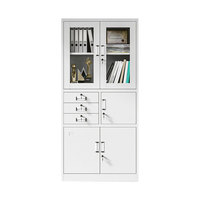 Banque moderne employé porte en verre fer meubles bureau stockage prix chambre forte acier métal classeur avec coffre-fort intégré