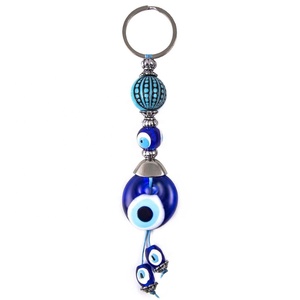 Turquesa en forma de bola de vidrio hecho a mano de mal de ojo de cuentas clave cadena Hecho en Turquía - Product Image 1