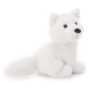 Peluche de zorro ártico curioso hecho a mano, suave y esponjoso, con cola, de 5.1 pulgadas, compañero de abrazos, adorable zorro blanco de piel. - Product Image 3