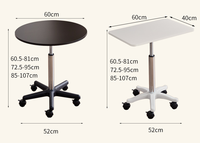 Table de chevet moderne à hauteur réglable avec roulettes verrouillables, petite table d'appoint pour chambre et bureau – Meilleure vente